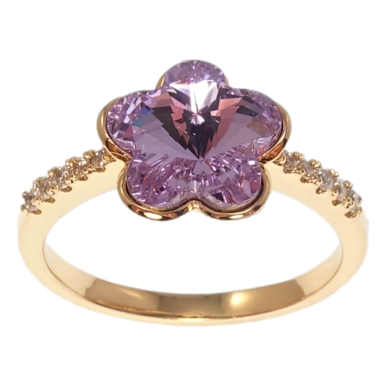 Каблучка Xuping колір 18K з кр-ми Swarovski Кристальна квіточка Tanzanite фото №1