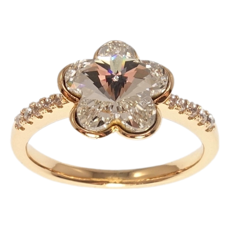 Каблучка Xuping колір 18K з кр-ми Swarovski Кристальна квіточка Clear фото №25