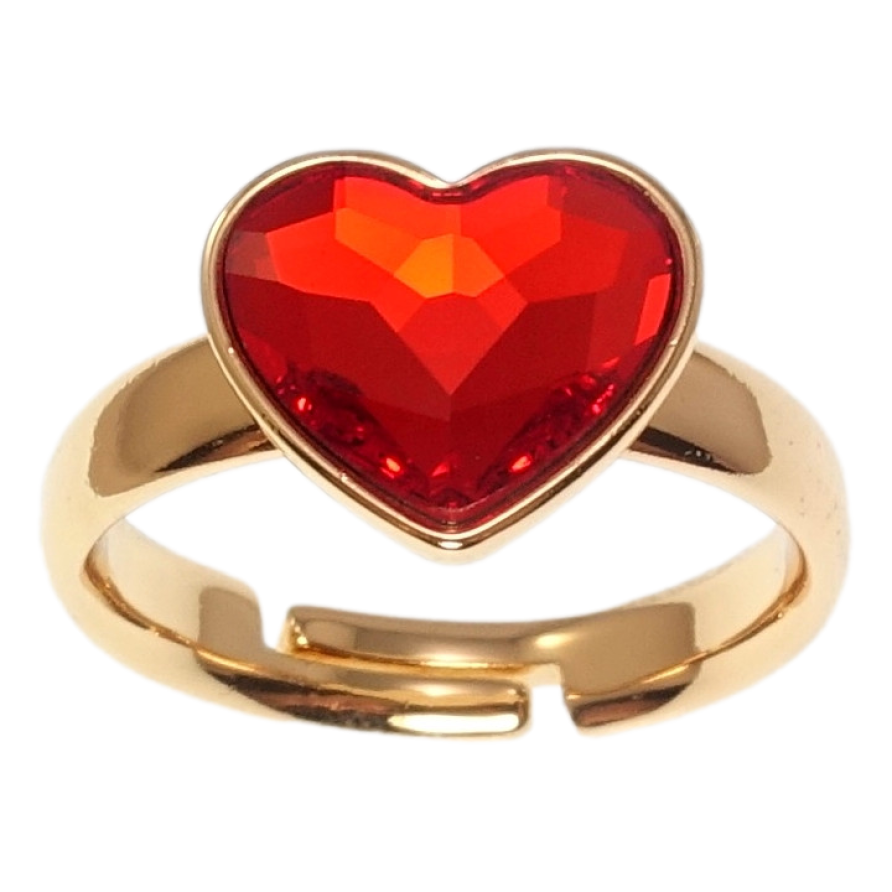 Каблучка Xuping колір 18K з кр-ми Swarovski Кристальне серце Light Siam фото №1