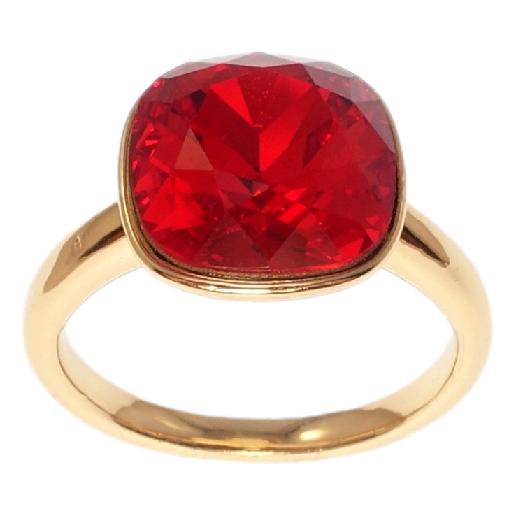 Кольцо Xuping цвет 18K с кр-ми Swarovski Кристалл Light Siam 13х13мм фото №9