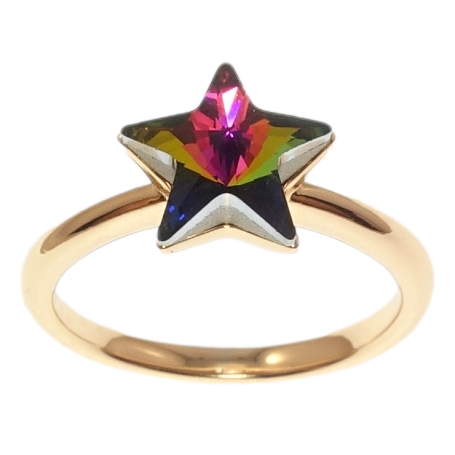 Каблучка Xuping колір 18K з кр-ми Swarovski Кристальна зірка Vitrail Medium фото №1