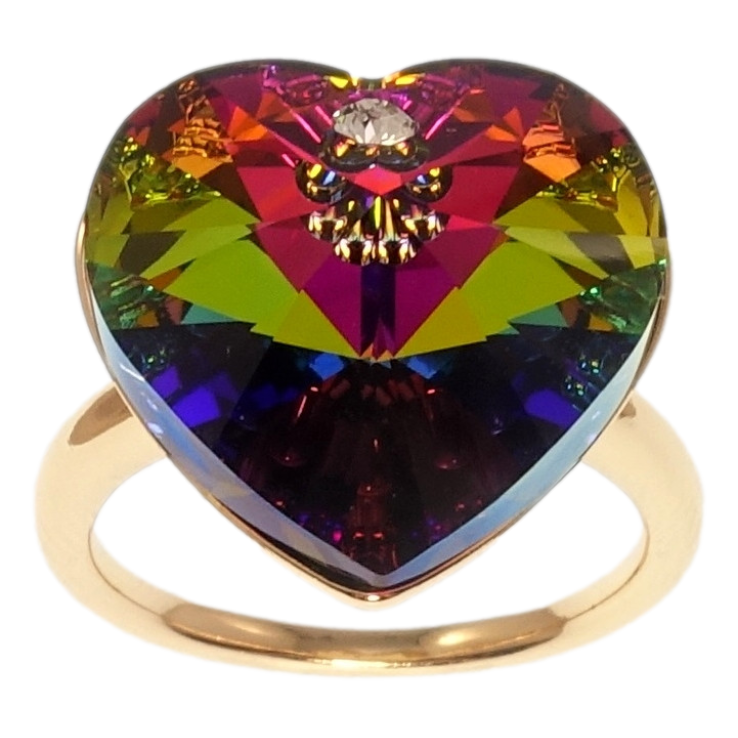 Каблучка Xuping колір 18K з кр-ми Swarovski Кристальне серце Vitrail Medium фото №15 Каблучка Xuping колір 18K з кр-ми Swarovski Кристальне серце Vitrail Medium фото №15