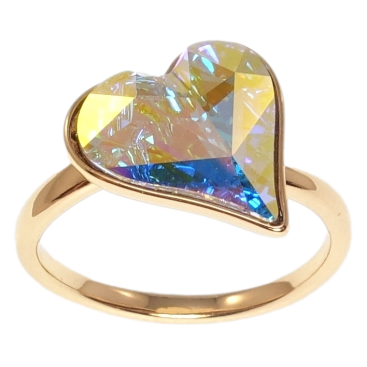 Каблучка Xuping колір 18K з кр-ми Swarovski Кристальне серце АВ фото №7 Каблучка Xuping колір 18K з кр-ми Swarovski Кристальне серце АВ фото №7