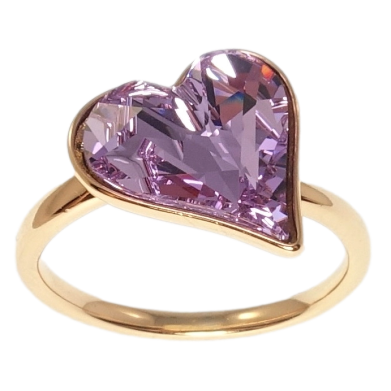 Кольцо Xuping цвет 18K с кр-ми Swarovski Кристальное сердце Tanzanite фото №3