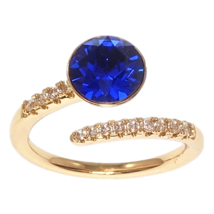 Каблучка Xuping колір 18K з кр-ми Swarovski Кристал Capri Blue з доріжками фото №21 Каблучка Xuping колір 18K з кр-ми Swarovski Кристал Capri Blue з доріжками фото №21