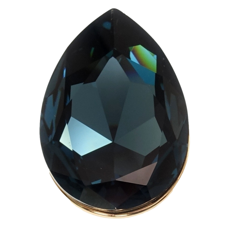 Каблучка Xuping колір 18K з кр-ми Swarovski Велика кришталева крапля Montana 3х2см фото №12