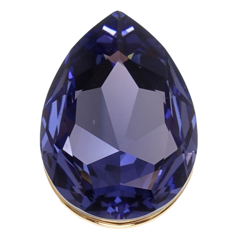 Кольцо Xuping цвет 18K с кр-ми Swarovski Крупная кристальная капля Sapphire 3х2см фото №1