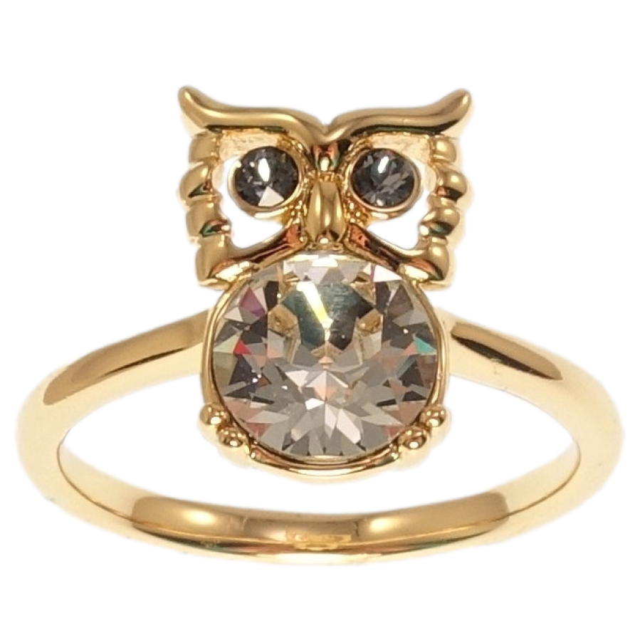 Каблучка Xuping колір 18K з кр-ми Swarovski Сова з кристалом Moonlight фото №1