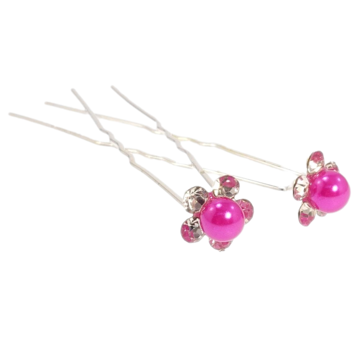 Шпилька для волосся Малинова квітка зі стразами ø 10мм (ціна за одну штуку) фото №3