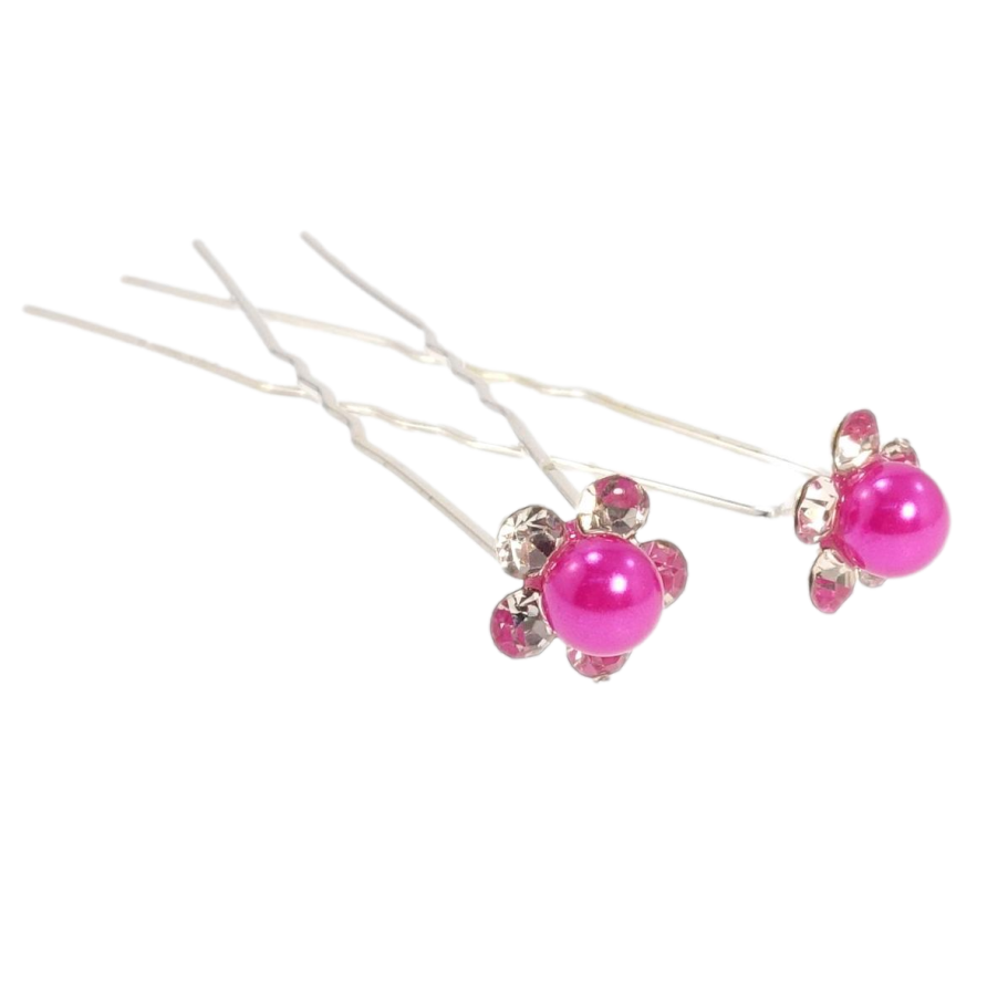 Шпилька для волосся Малинова квітка зі стразами ø 10мм (ціна за одну штуку) фото №1