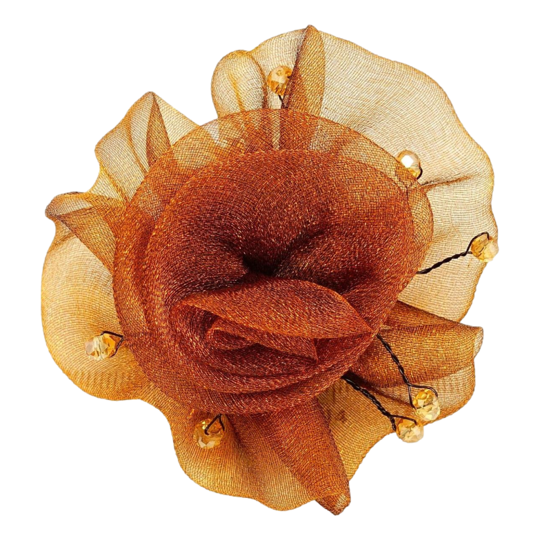 Гумка Пишна Квітка Декор Промінчики з Граненими Скляними Намистинами фото №2