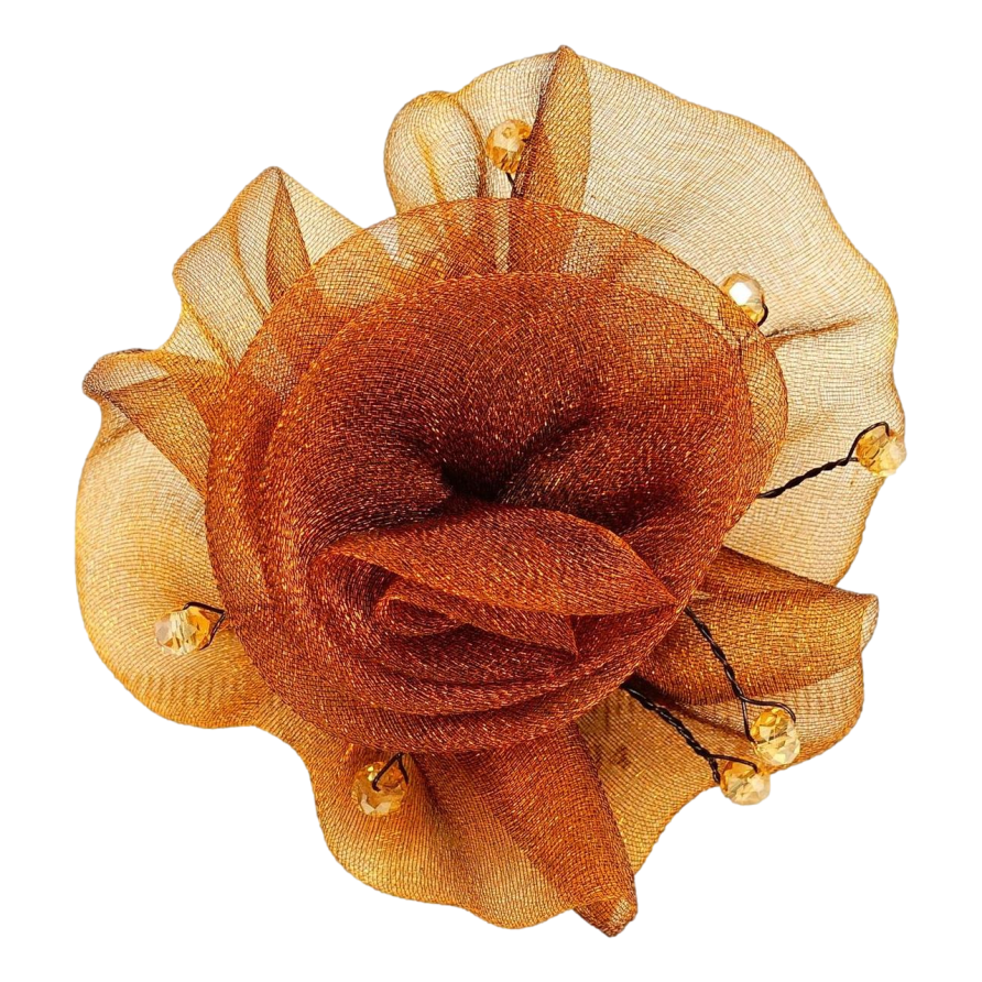 Гумка Пишна Квітка Декор Промінчики з Граненими Скляними Намистинами фото №1