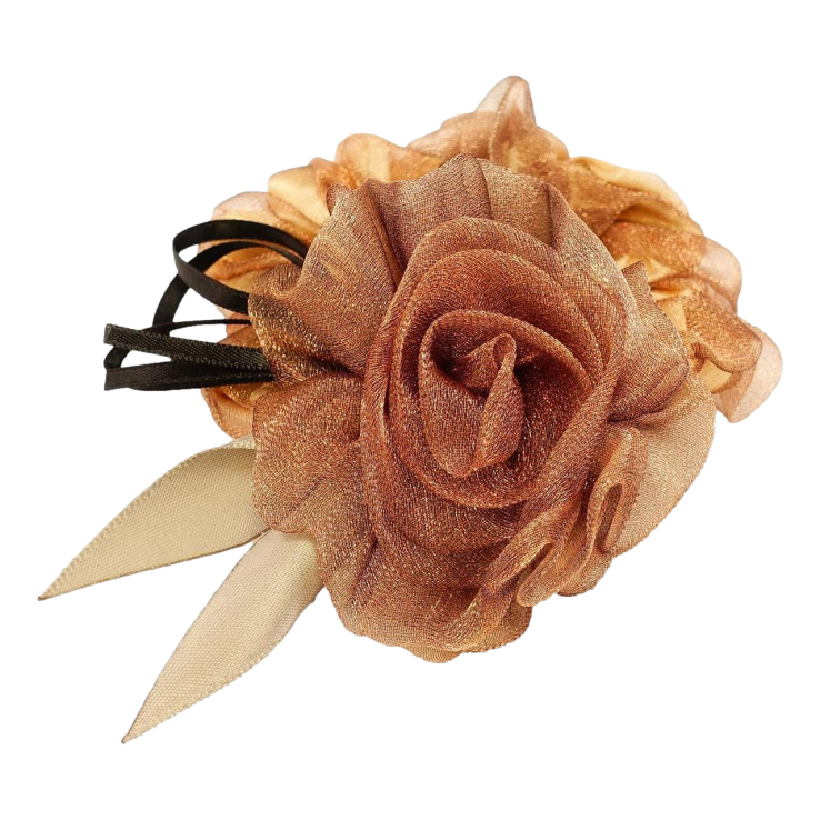 Гумка на атласно-тюльовій основі Квітка з Чорною Стрічкою фото №3