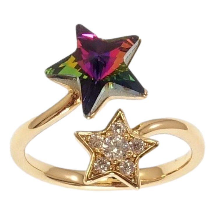 Каблучка Xuping колір 18K з кр-ми Swarovski Дві зірки з кристалом Vitrail Medium фото №23 Каблучка Xuping колір 18K з кр-ми Swarovski Дві зірки з кристалом Vitrail Medium фото №23