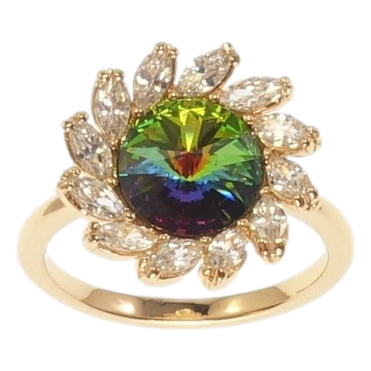 Каблучка Xuping колір 18K з кр-ми Swarovski Квітка з кристалом Vitrail Medium нар. 16.5,17,18 фото №13 Каблучка Xuping колір 18K з кр-ми Swarovski Квітка з кристалом Vitrail Medium нар. 16.5,17,18 фото №13