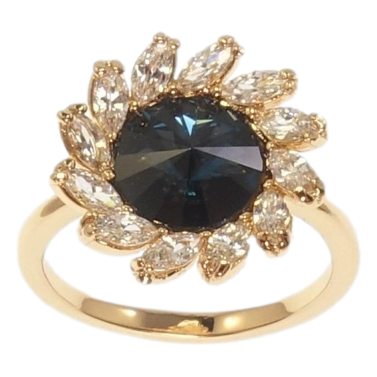 Каблучка Xuping колір 18K з кр-ми Swarovski Квітка з кристалом Montana фото №20 Каблучка Xuping колір 18K з кр-ми Swarovski Квітка з кристалом Montana фото №20