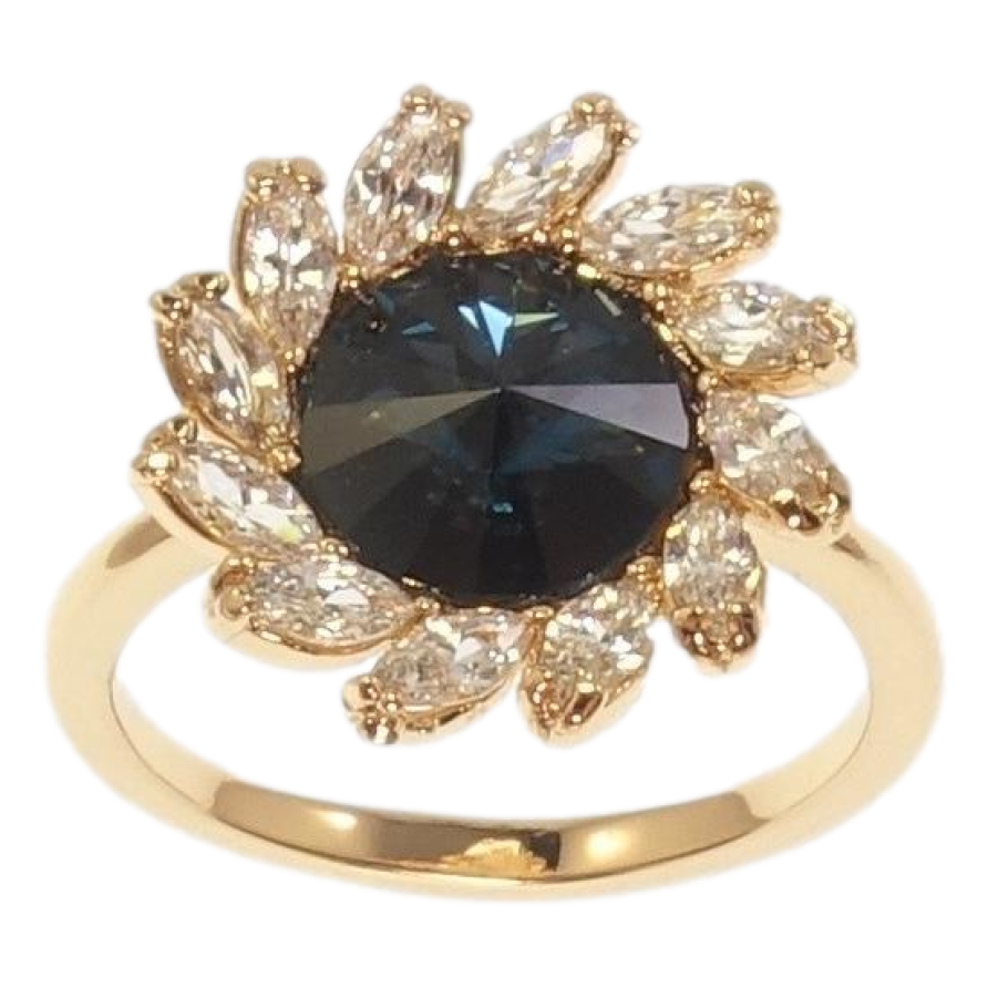 Кольцо Xuping цвет 18K с кр-ми Swarovski Цветок с кристаллом Montana фото №1