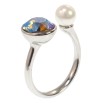 Кольцо Xuping цвет Родий с кр-ми Swarovski Кристалл Volcano с жемчужиной ø 7 и 9см фото №2