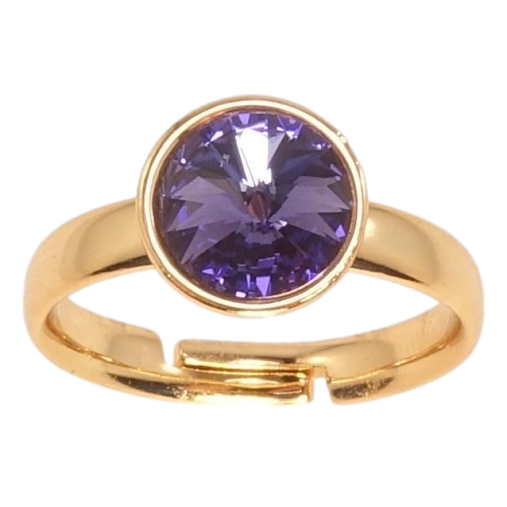 Кольцо Xuping цвет 18K с кр-ми Swarovski Кристалл Tanzanite ø 10мм фото №5