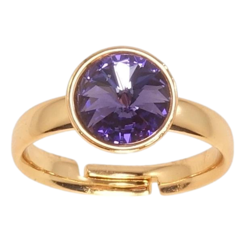 Кольцо Xuping цвет 18K с кр-ми Swarovski Кристалл Tanzanite ø 10мм фото №3