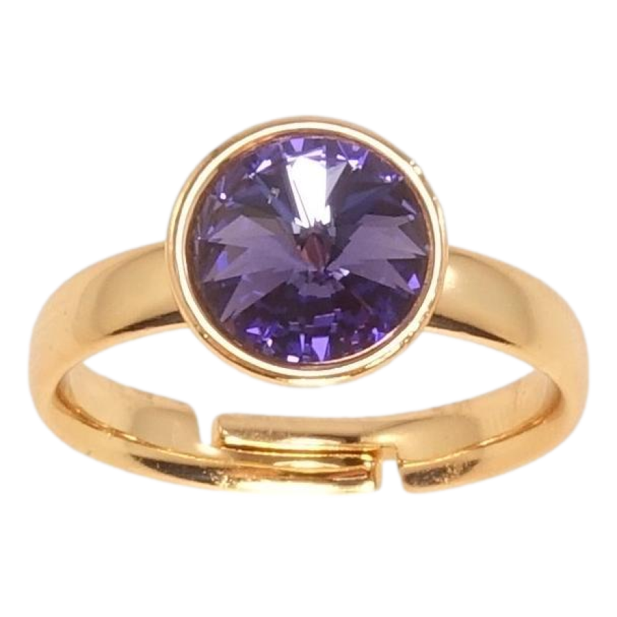 Кольцо Xuping цвет 18K с кр-ми Swarovski Кристалл Tanzanite ø 10мм фото №1