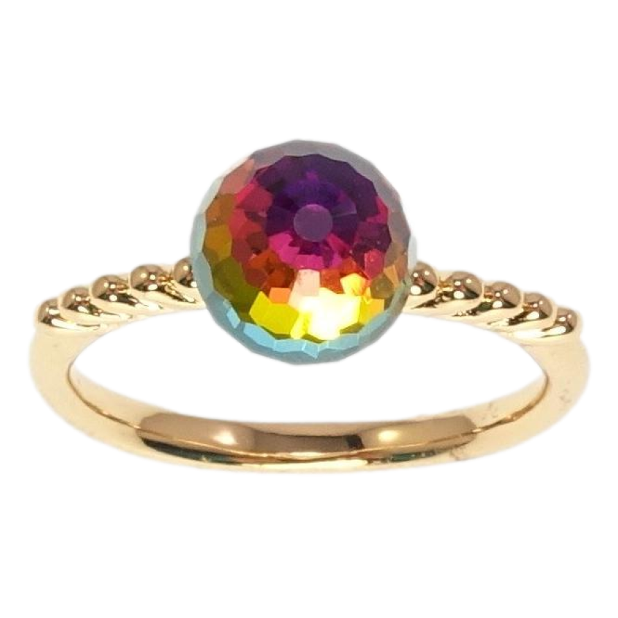 Каблучка Xuping колір 18K з кр-ми Swarovski Кристальна куля Vitrail Medium ø 8мм фото №1