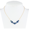 Кольє Xuping колір 18K з кр-ми Swarovski Кристальні кубики Capri Blue довжина 39-44см х 1мм фото №2