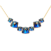 Кольє Xuping колір 18K з кр-ми Swarovski Кристальні кубики Capri Blue довжина 39-44см х 1мм фото №3