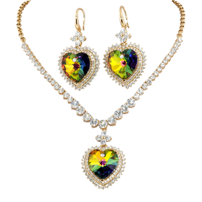 Набір Кольє Сережки Xuping колір 18K з кр-ми Swarovski Розкіш кр-лів Vitrail Medium довжина 49-54см фото №1 Набір Кольє Сережки Xuping колір 18K з кр-ми Swarovski Розкіш кр-лів Vitrail Medium довжина 49-54см фото №1