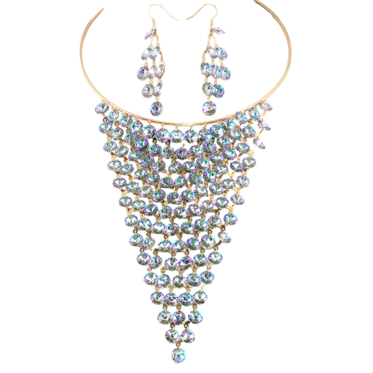 Набір Кольє Сережки Xuping колір 18K з кр-ми Swarovski Розкіш кр-лів Paradise Shine ø 12см + 5,5см фото №17