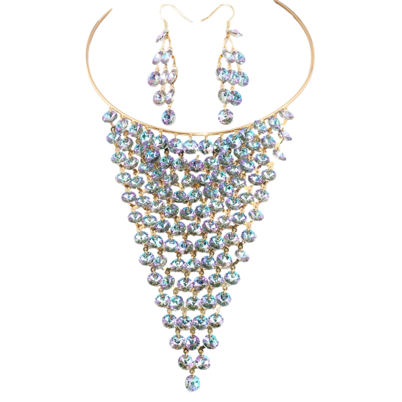 Набір Кольє Сережки Xuping колір 18K з кр-ми Swarovski Розкіш кр-лів Paradise Shine ø 12см + 5,5см фото №2 Набір Кольє Сережки Xuping колір 18K з кр-ми Swarovski Розкіш кр-лів Paradise Shine ø 12см + 5,5см фото №2