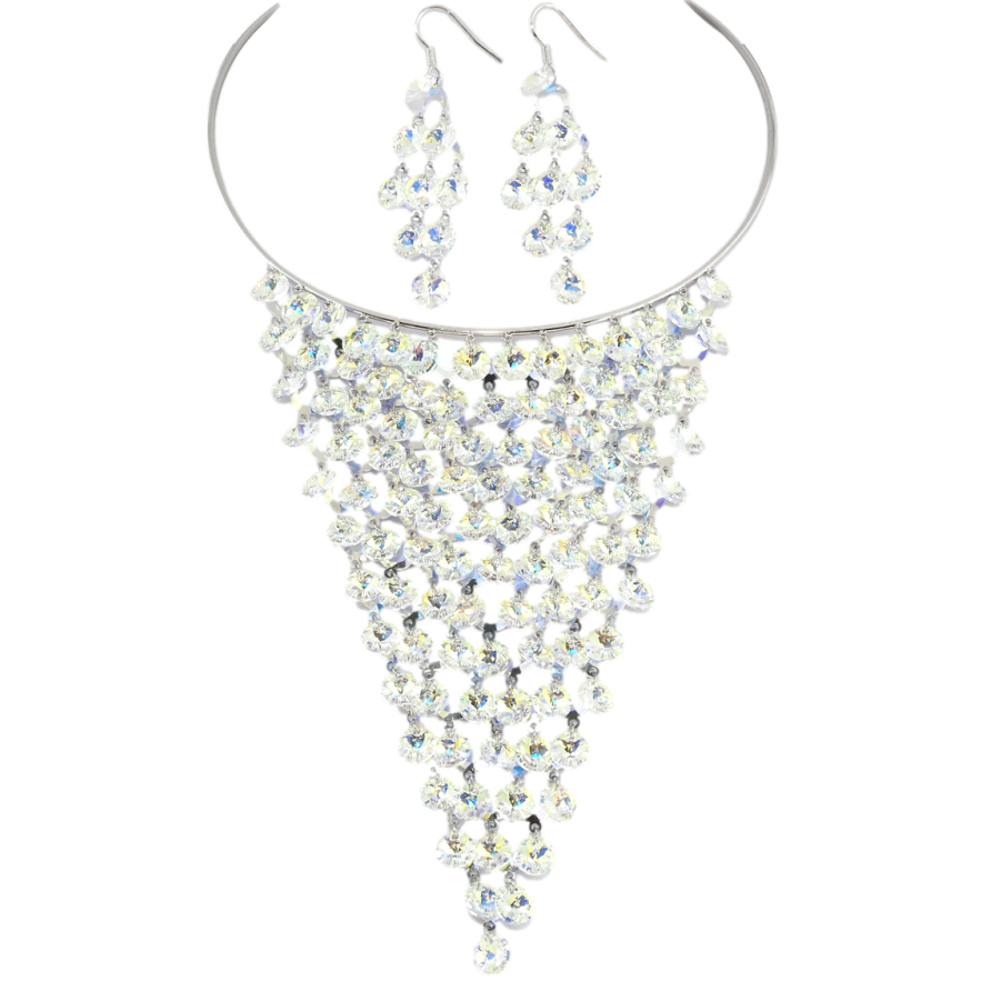 Набір Кольє Сережки Xuping колір Родій з кр-ми Swarovski Розкіш кр-лів Shimmer ø 12см + 4,5см дод. фото №1 Набір Кольє Сережки Xuping колір Родій з кр-ми Swarovski Розкіш кр-лів Shimmer ø 12см + 4,5см дод. фото №1