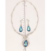 Набір Кольє Сережки Xuping колір Родій із кр-ми Swarovski Розкішна калла з кристалом Metallic Blue дл. 43-49см фото №4 Набір Кольє Сережки Xuping колір Родій із кр-ми Swarovski Розкішна калла з кристалом Metallic Blue дл. 43-49см фото №4