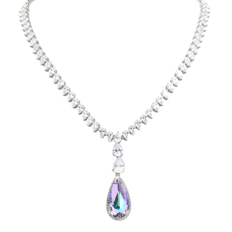 Кольє Xuping колір Родій з кр-ми Swarovski Витончений блиск кристалу Paradise Shine довжина 51,5см х 5мм фото №5