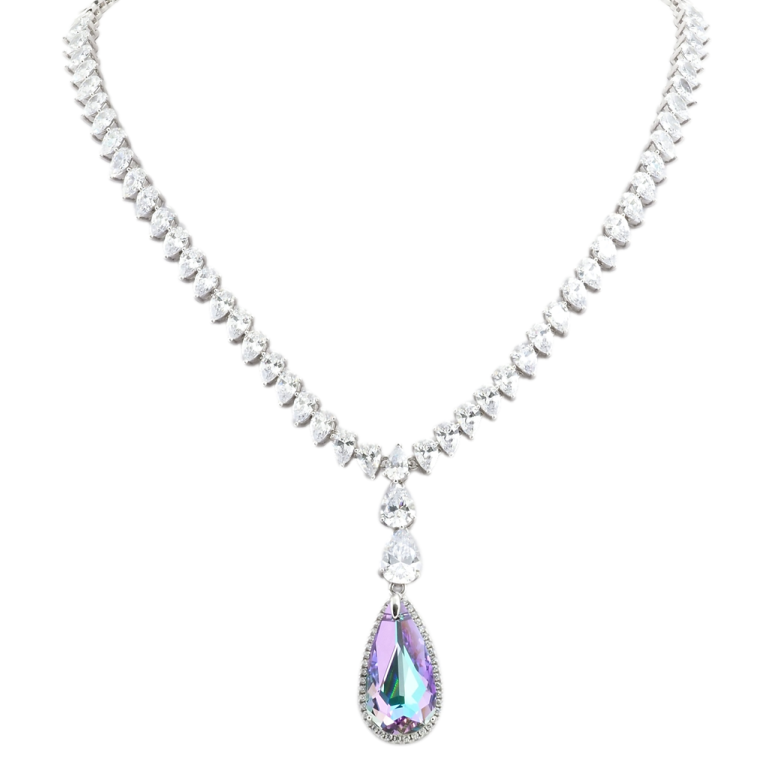 Кольє Xuping колір Родій з кр-ми Swarovski Витончений блиск кристалу Paradise Shine довжина 51,5см х 5мм фото №5