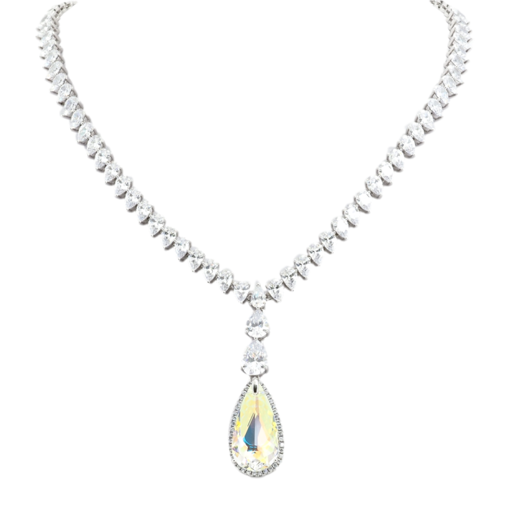 Кольє Xuping колір Родій з кр-ми Swarovski Витончений блиск кристала Shimmer довжина 51,5см х 5мм фото №6