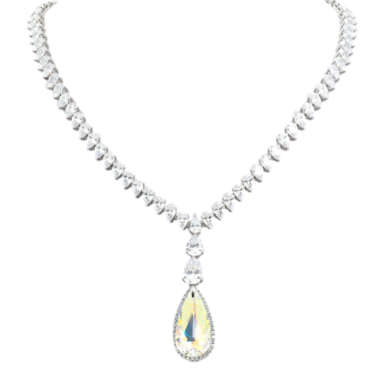 Колье Xuping цвет Родий с кр-ми Swarovski Изящный блеск кристалла Shimmer длина 51,5см х 5мм фото №1