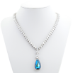 Кольє Xuping колір Родій з кр-ми Swarovski Витончений блиск кристала Capri Blue довжина 51,5см х 5мм фото №2