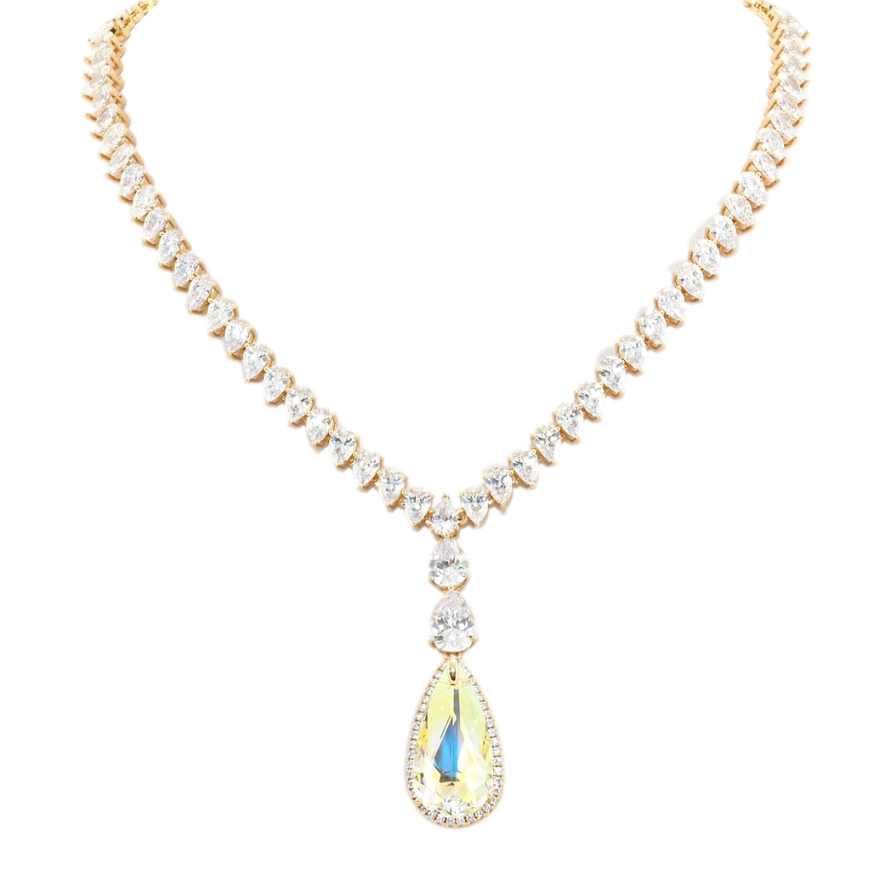 Кольє Xuping колір 18K з кр-ми Swarovski Витончений блиск кристала Citrine Shimmer довжина 51см фото №1