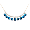 Кольє Xuping колір Позолота 18K з кристалами Swarovski "Доріжка з кристальними підвісками Metallic Blue" довжина 41-46см х 1мм фото №2