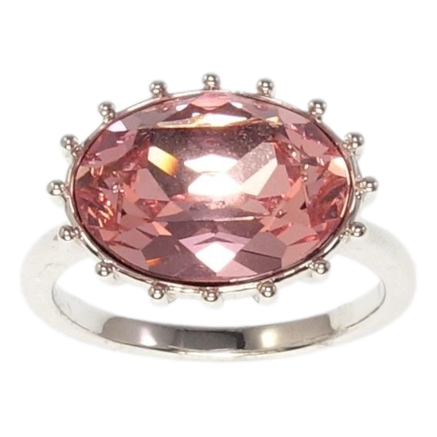 Каблучка Xuping колір Родій з кр-ми Swarovski Кристал Light Rose фото №1