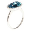 Каблучка Xuping колір Родій з кр-ми Swarovski Кристал Blue Zircon фото №2