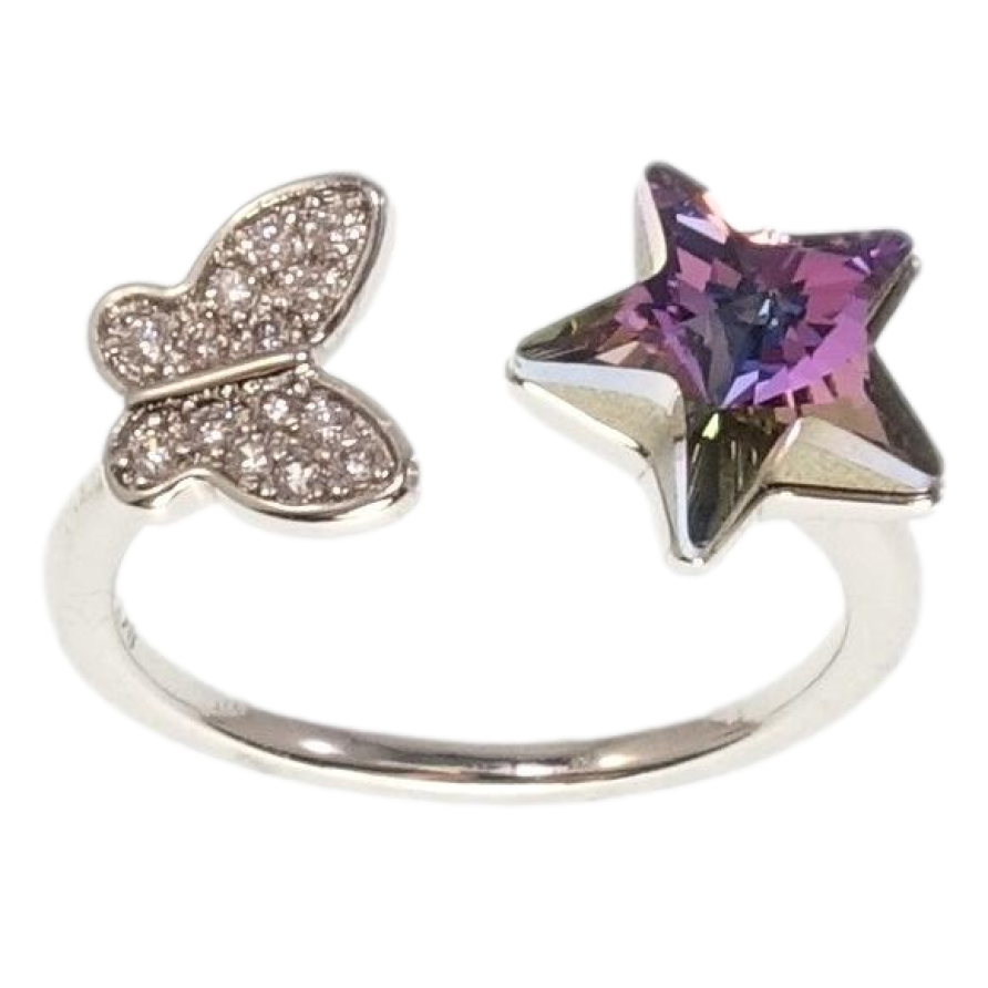 Каблучка Xuping колір Родій з кр-ми Swarovski Метелик з кристальною зіркою Paradise Shine фото №1