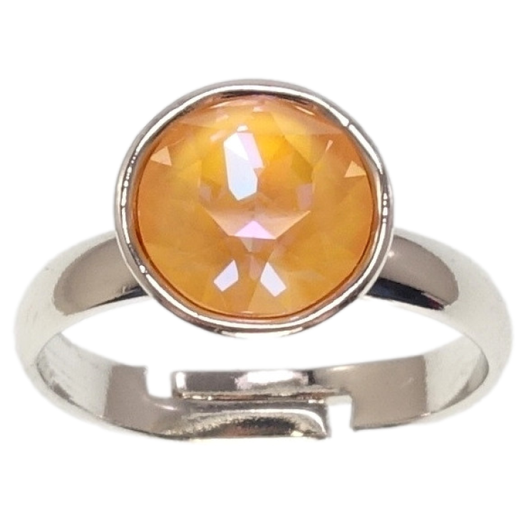 Каблучка Xuping колір Родій з кр-ми Swarovski Кристал Peach Delite ø 10мм фото №16 Каблучка Xuping колір Родій з кр-ми Swarovski Кристал Peach Delite ø 10мм фото №16