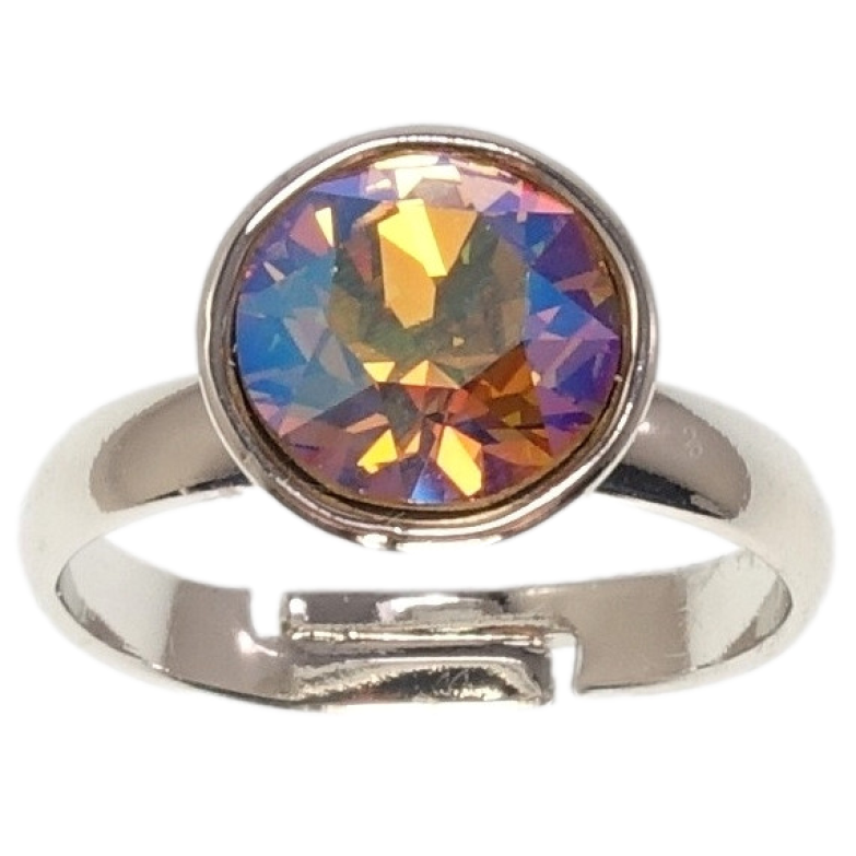 Каблучка Xuping колір Родій з кр-ми Swarovski Кристал Topaz Shimmer ø 10мм фото №1