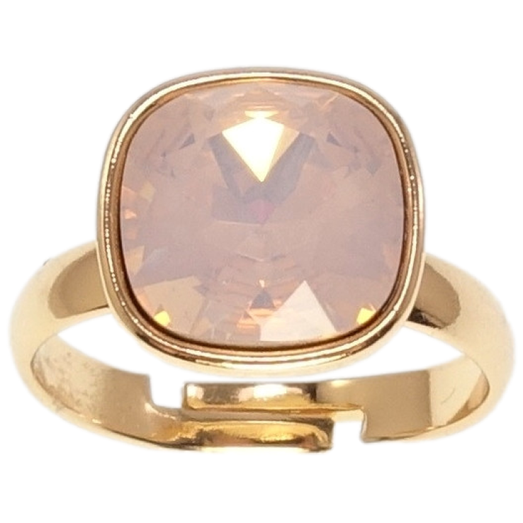 Кольцо Xuping цвет 18K с кр-ми Swarovski Кристалл Pink Opal 12х12мм фото №7