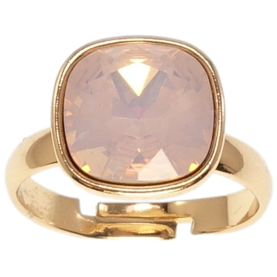 Кольцо Xuping цвет 18K с кр-ми Swarovski Кристалл Pink Opal 12х12мм фото №1