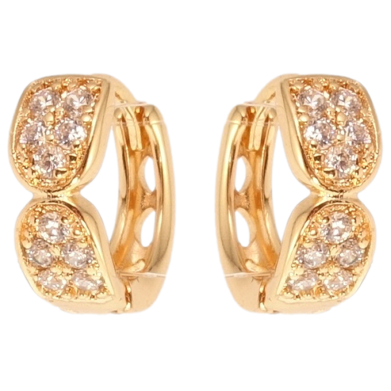 Серьги Xuping M&L Цвет 18K колечки Декоративный орнамент с цирконием фото №1