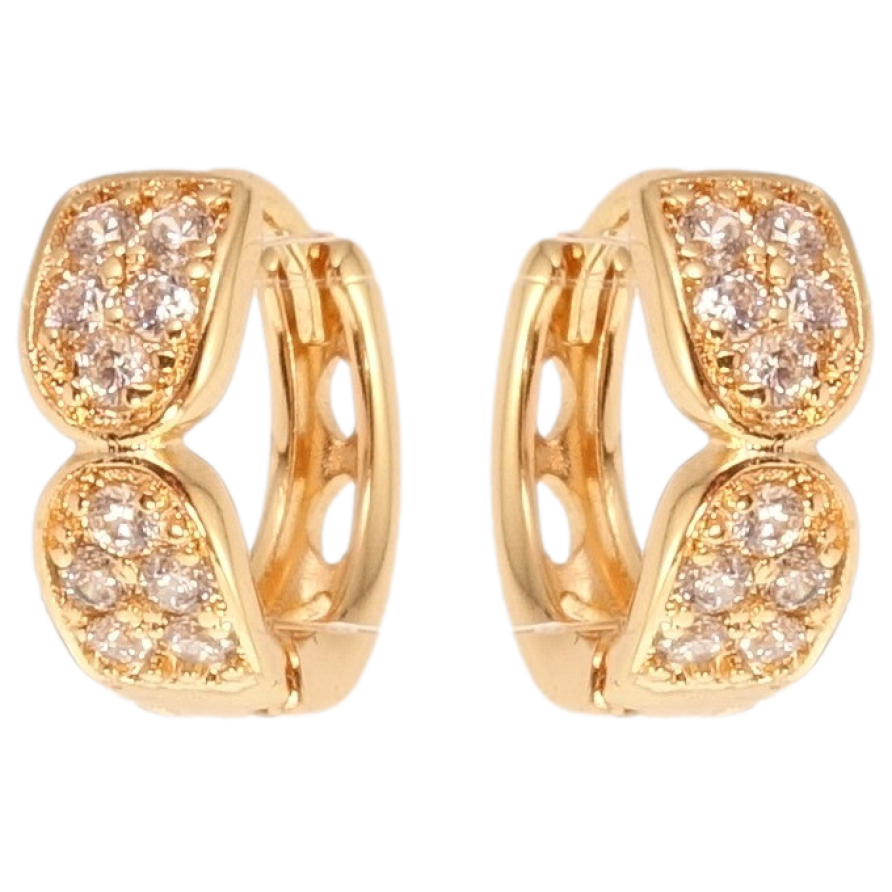 Серьги Xuping M&L Цвет 18K колечки Декоративный орнамент с цирконием фото №1