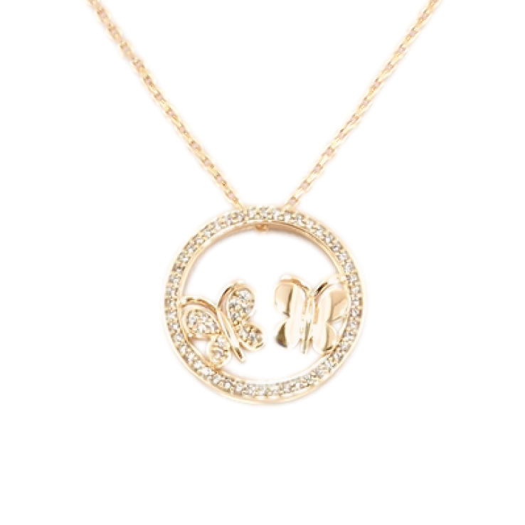 Кулон на ланцюжку Xuping M&L Колір 18К Колечко з метеликами, ø 19мм довжина 44-49см х 1мм фото №23